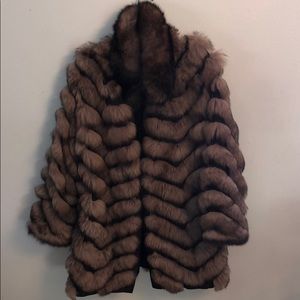 NWT Belle Fare Reversible Fox Fur coat